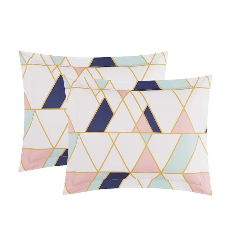 Style 212 Geo Pink/Blue 7 Piece Bed in a Bag