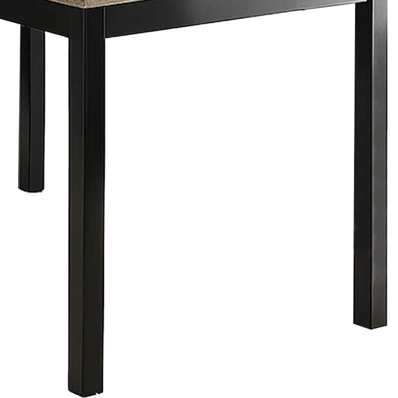 Figu Dining Table, Rectangular 48 Inch Sleek Brown Top, Black Wood Legs - Black, Brown
