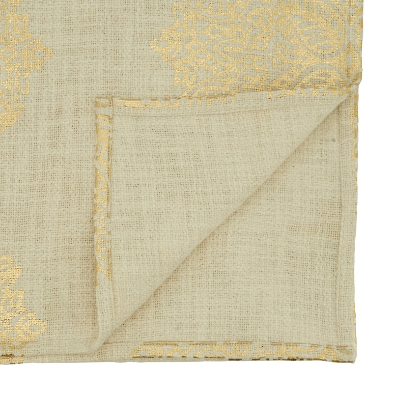 Medallion Design Foil Print Table Runner - 16"x72"