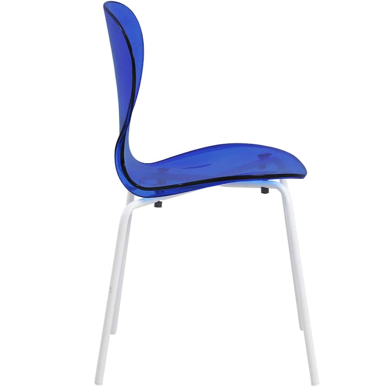 Stackable Plastic Dining Chair Transparent Modern Accent Side Chair for Indoor and Outdoor