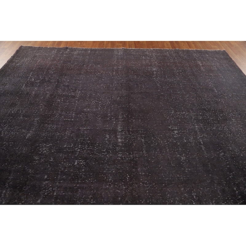 Distressed Over-Dyed Anatolian Turkish Vintage Handmade Wool Carpet - 9'2" x 12'2"