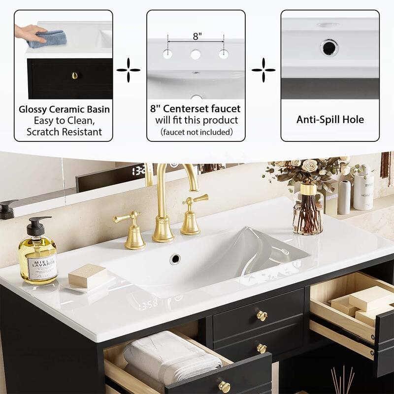 30'' Bathroom Vanity with Ceramic Sink Combo