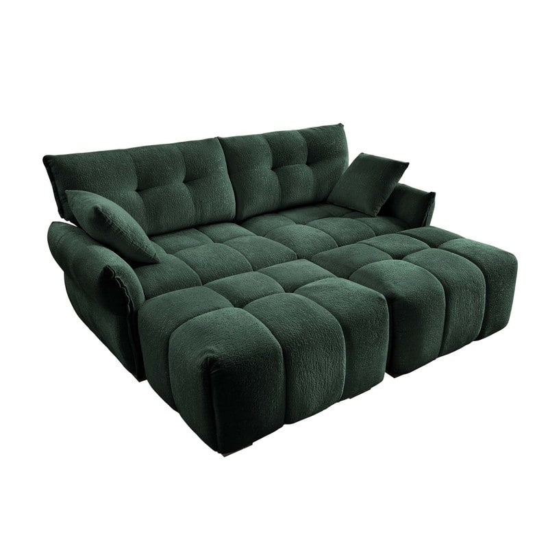 78.7" Chenille Two Seater Upholstered Sofa, 2 Ottoman