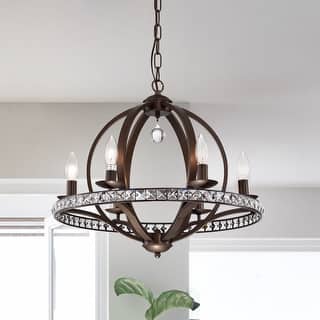 6-light Antique Bronze Pendant Ceiling Lamp