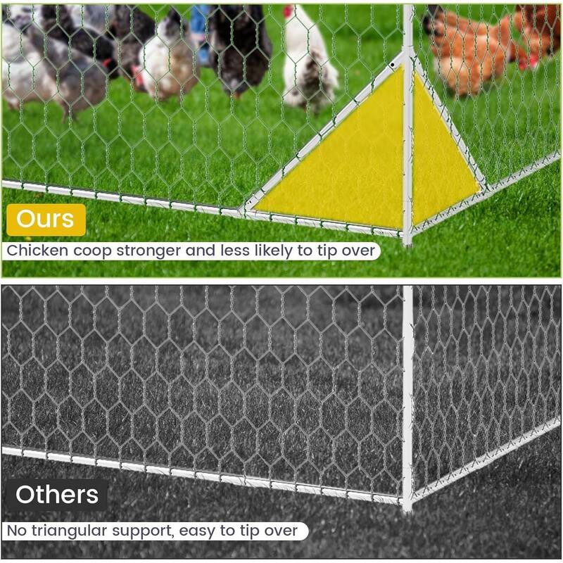 Waterproof Metal Chicken Run, Walk-in Poultry Cage for Yard, Farm