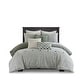 preview thumbnail 24 of 89, Madison Park Signature Essence Oversized Cotton Clipped Jacquard Comforter Set with Euro Shams and Throw Pillows