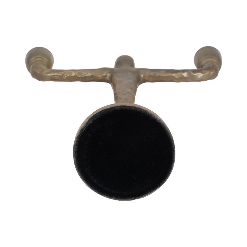 Metal Abstract Human Taper Candle Holder - Gold, 12 in.