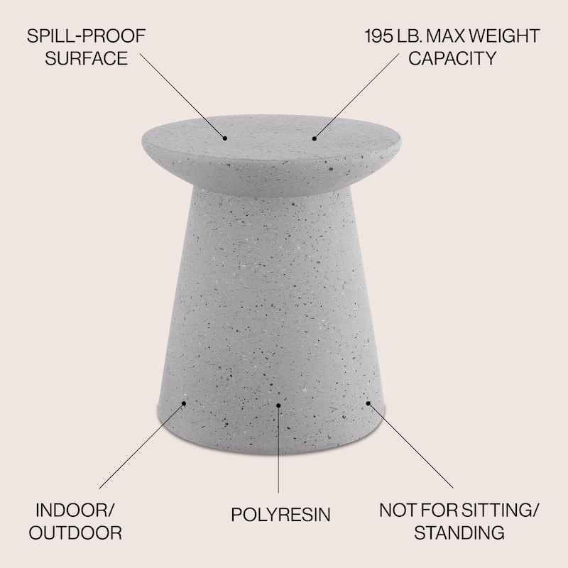 Brady 18" Minimalist Modern Drum Accent Table Pedestal, by JONATHAN Y