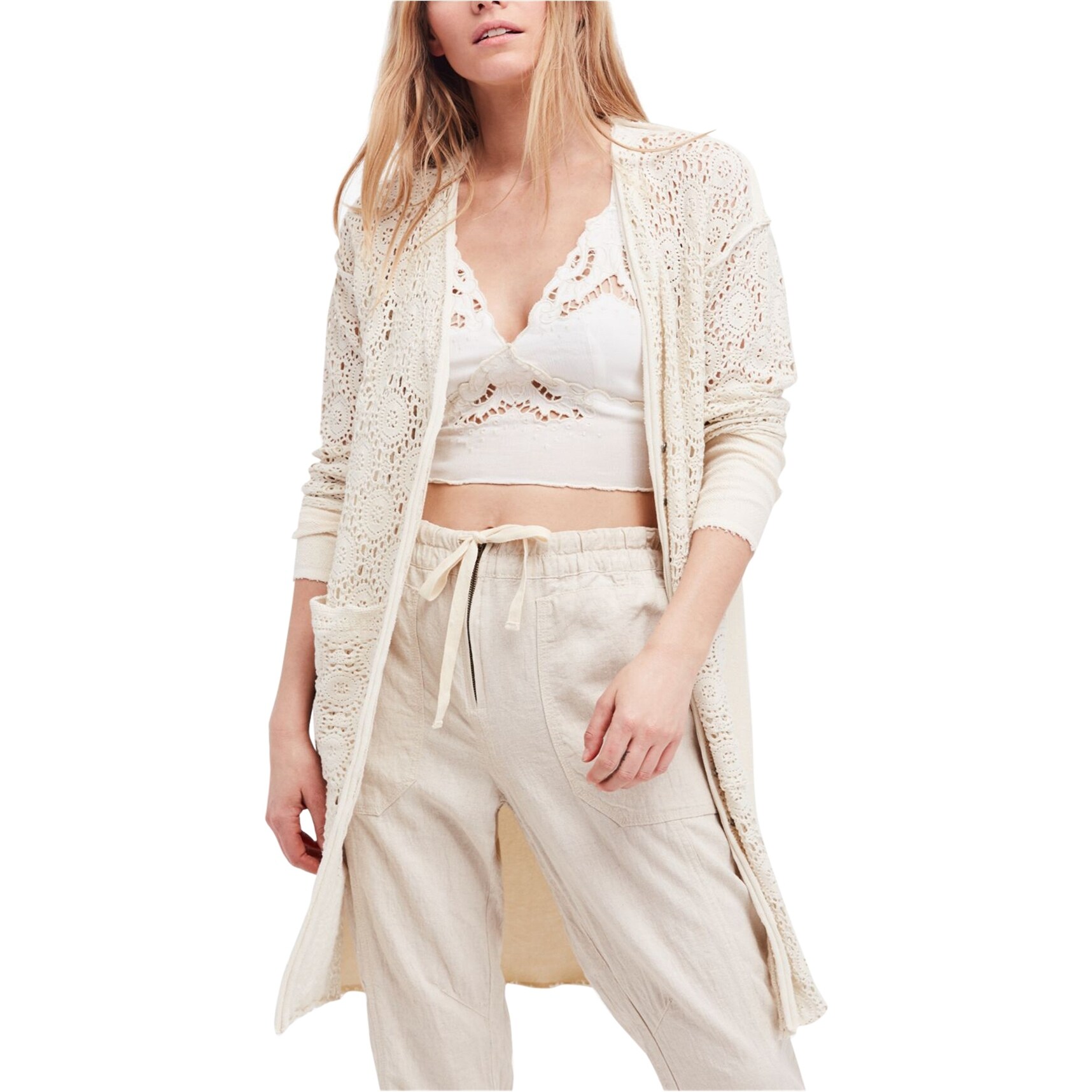 off white duster cardigan