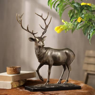 Spi Woodland King 16" X 13.5" X 4.5" 11.0 Lbs. Brass Marble - 16 X 13.5 X 4.5 inches