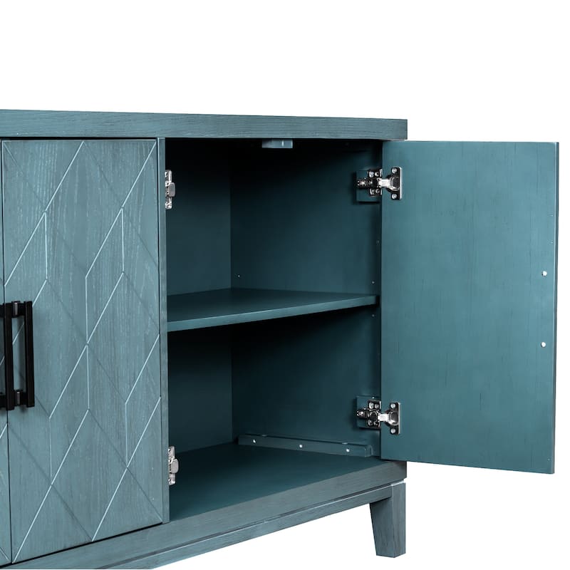 4-door Retro Sideboard with Adjustable Shelves