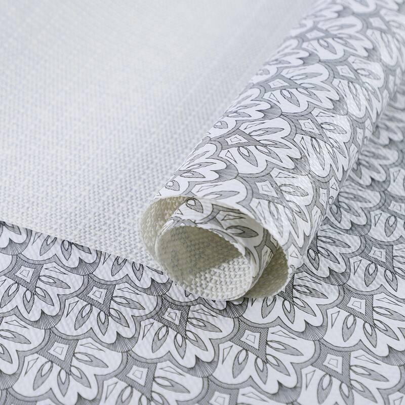 Ray Star Gray Floral Shelf liner Independence Day 18x96 12×120 In - 12''x120“ - Regular patterns