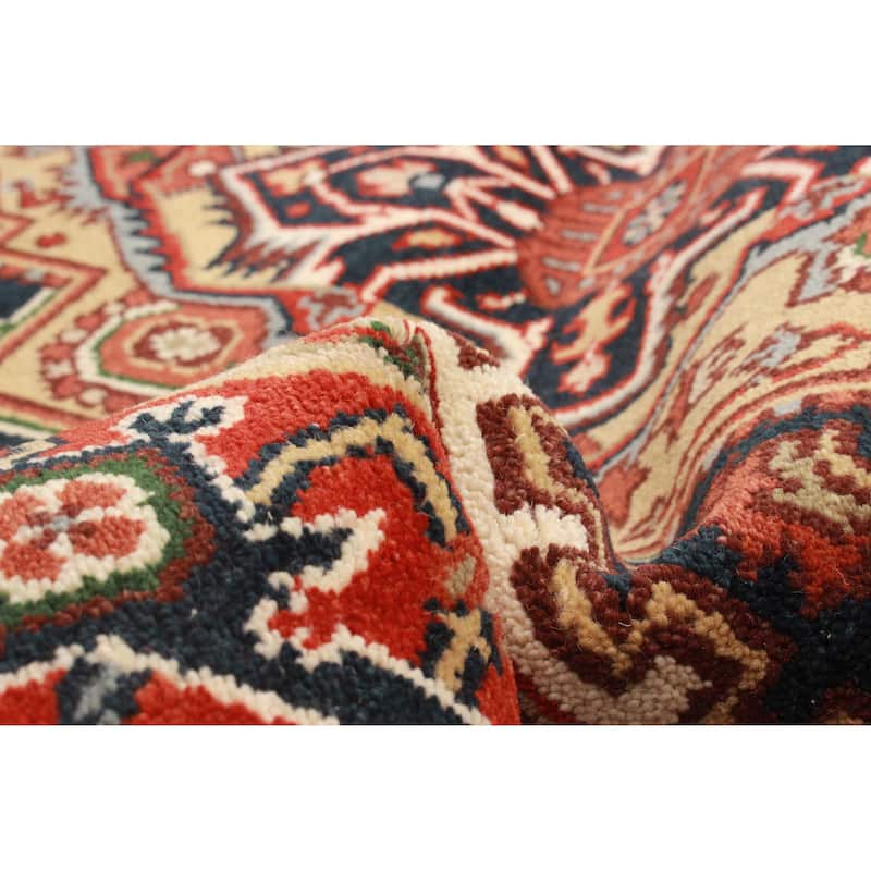 ECARPETGALLERY Hand-knotted Serapi Heritage Dark Navy Wool Rug - 5'1 x 7'11