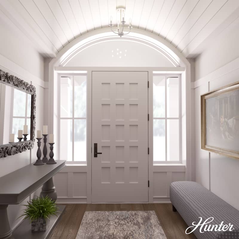 Hunter Southcrest 4 Light Flush Mount Ceiling Light - Entry, Bathroom, Hallway - Candle, Farmhouse, Transitional
