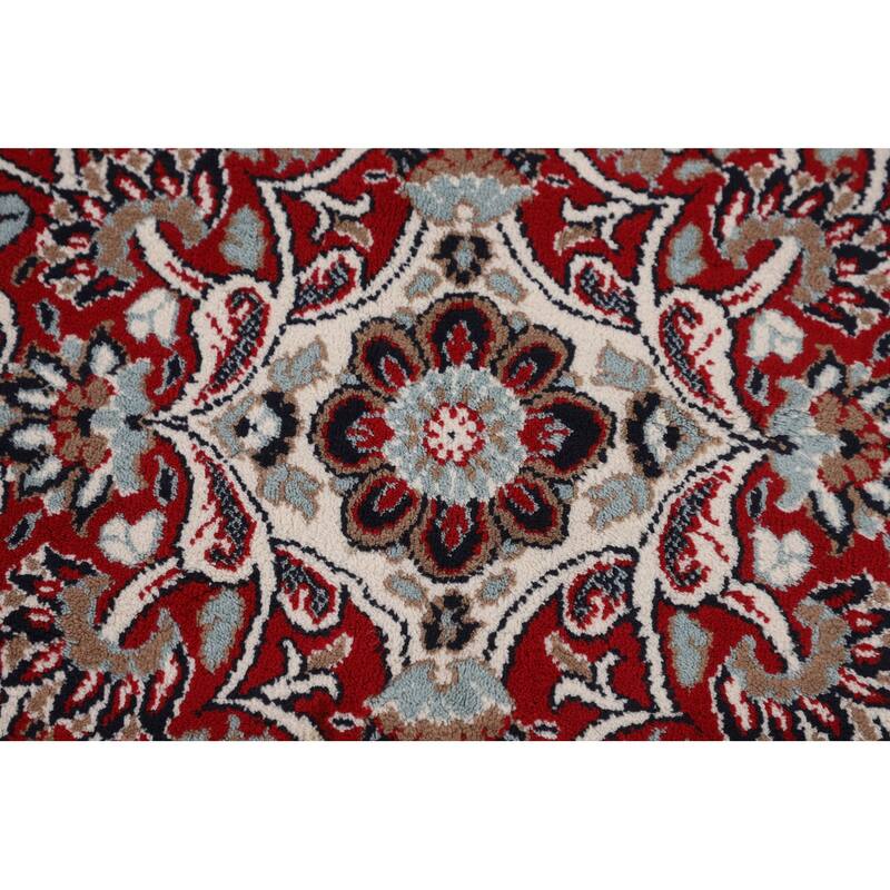 Navy Blue Kashan Turkish Area Rug Machine Made Carpet - 9'5" x 12'9"