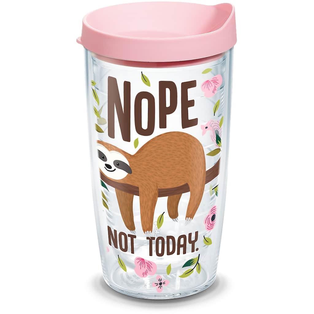 Tervis Sloth Nope Not Today Made in USA Double Walled Insulated Travel Tumbler, Classic - 16oz