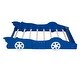 preview thumbnail 6 of 9, Full Race Car Bed with Rails - Pinewood in Blue