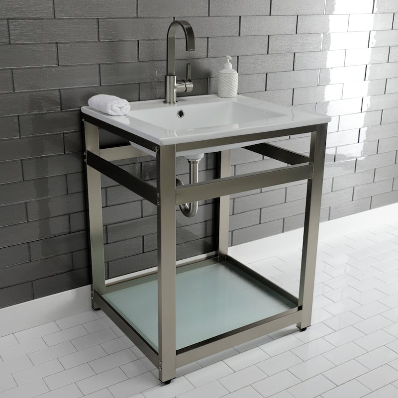 Continental Single-Handle Bathroom Faucet with Push Pop-Up in Polished Chrome