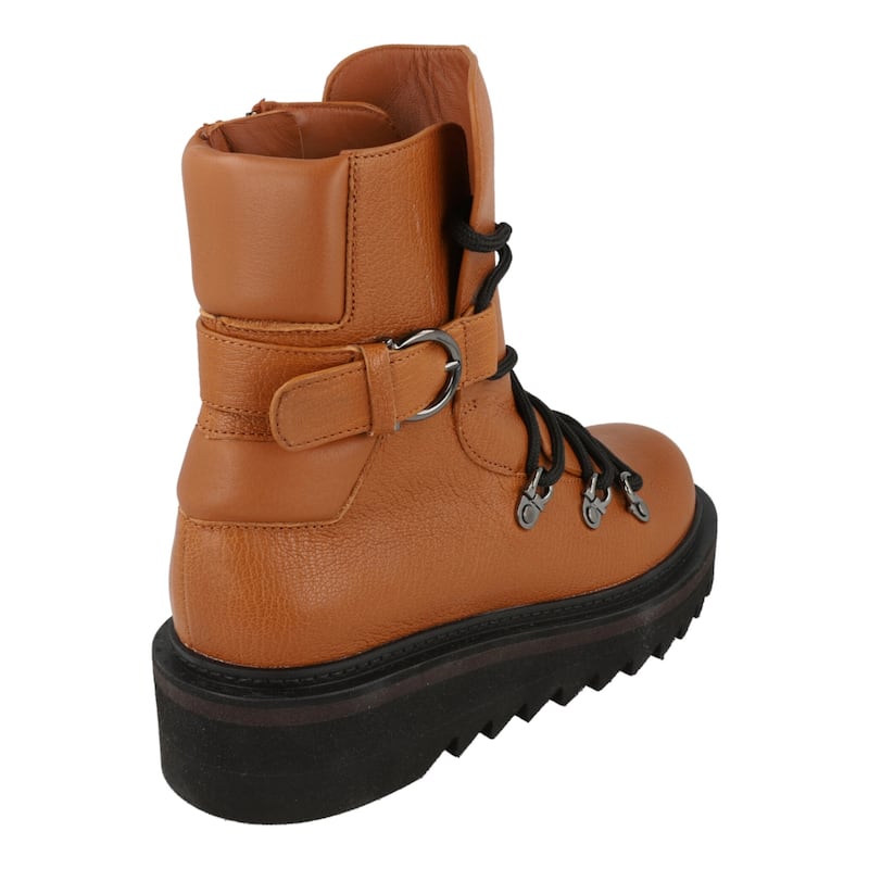 Ferragamo Elimo Lace-Up Leather Boots