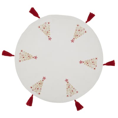 Embroidered Placemats With Christmas Trees Design (Set of 4)