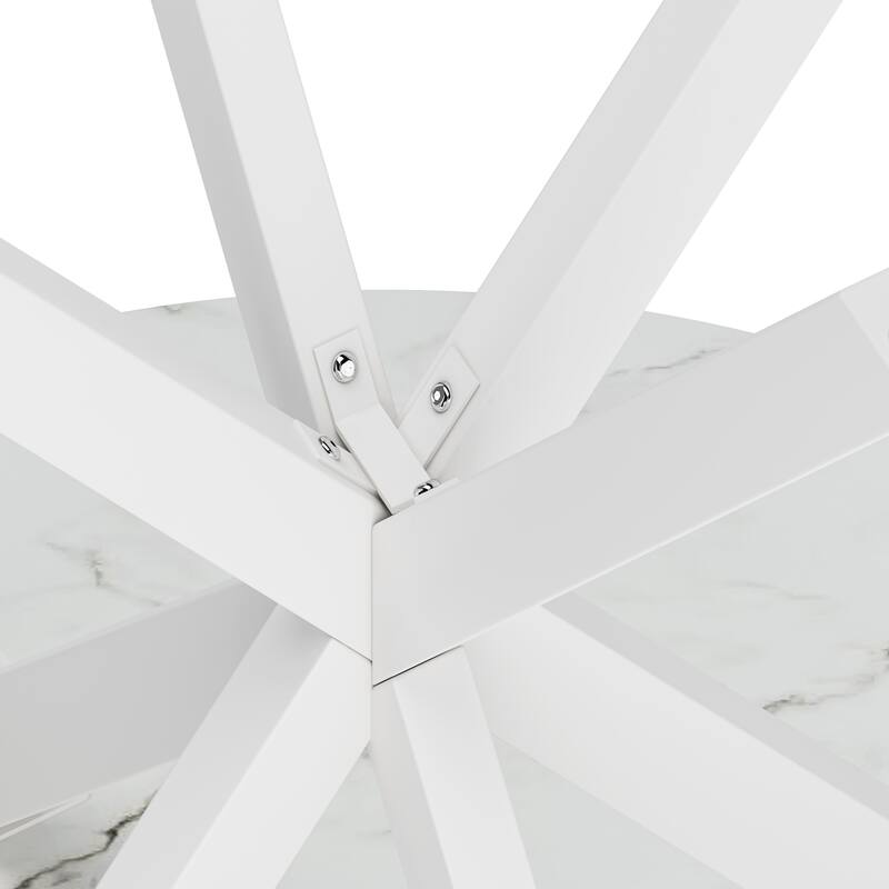 Modern Round Dining Table With Two Piece Detachable Table Top