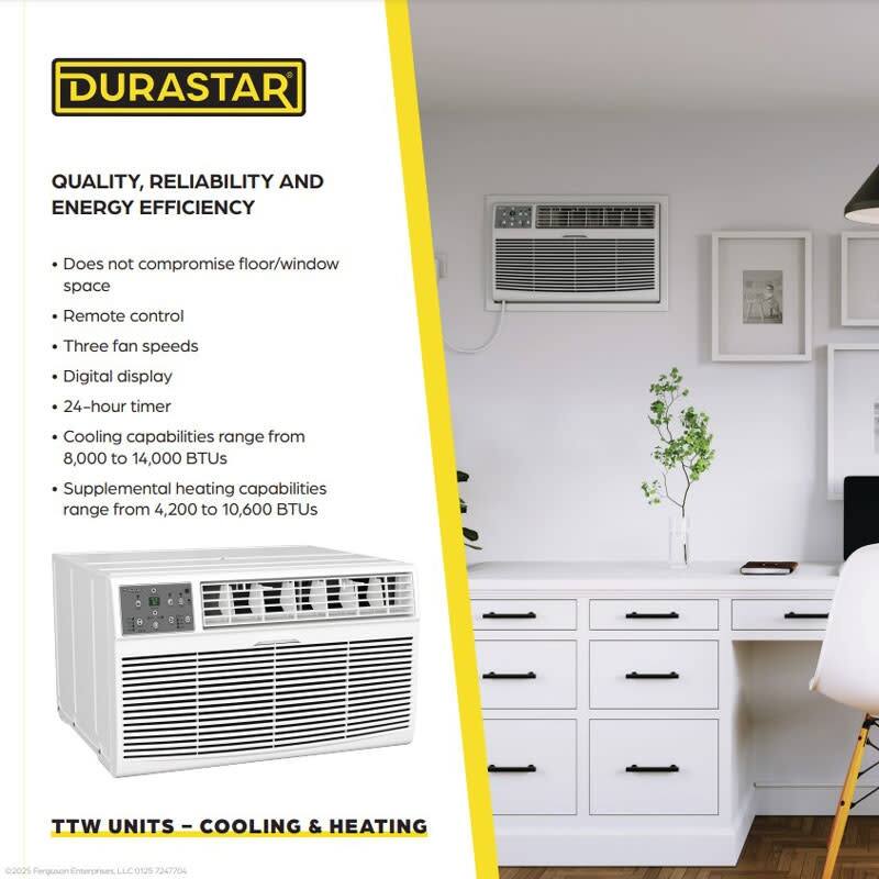 Durastar DRTHC081XNA1SLV 8,000 BTU 115V Through the Wall Air