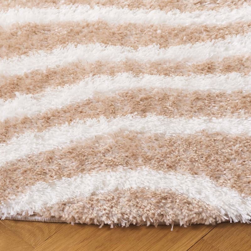 SAFAVIEH Tahoe Rica Shag Modern Stripe 1.2-inch Thick Rug