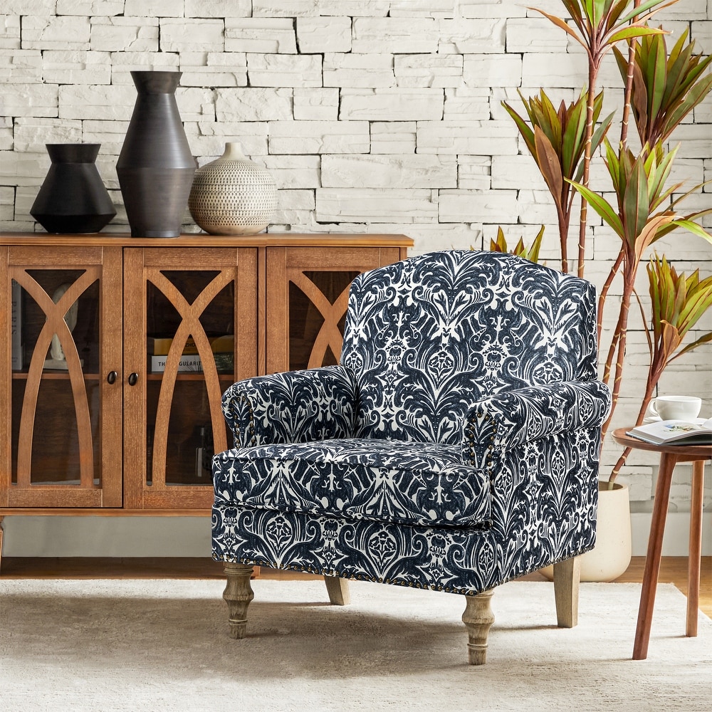 Blue print accent on sale chair