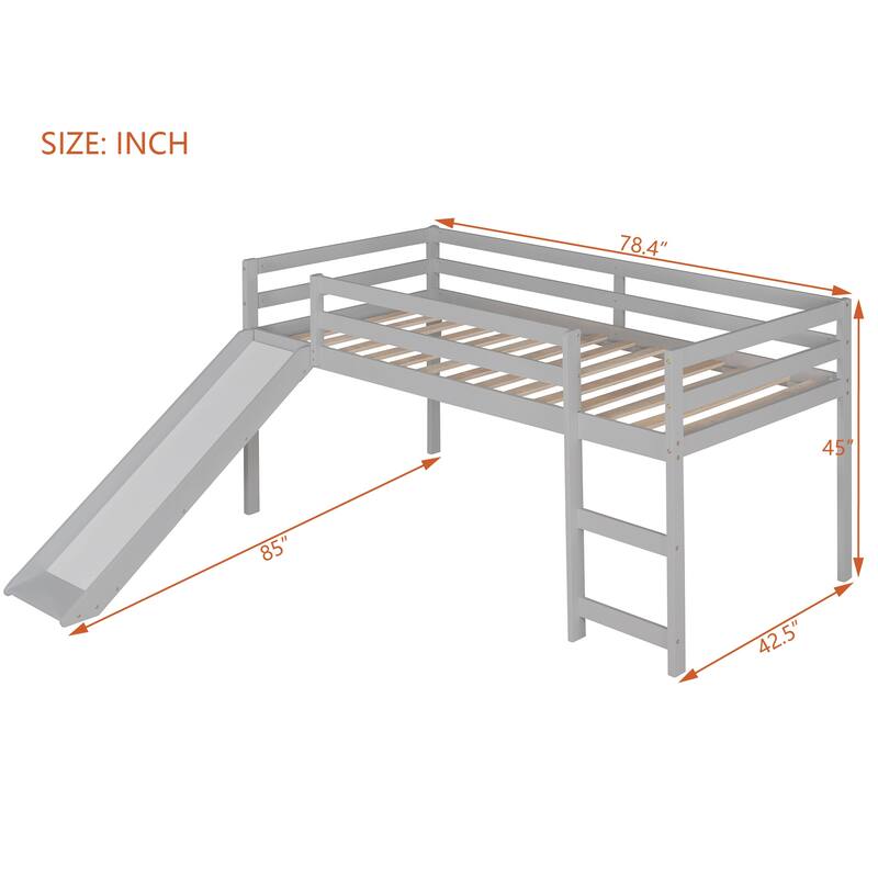 Merax Twin Loft Bed with Slide, Ladder