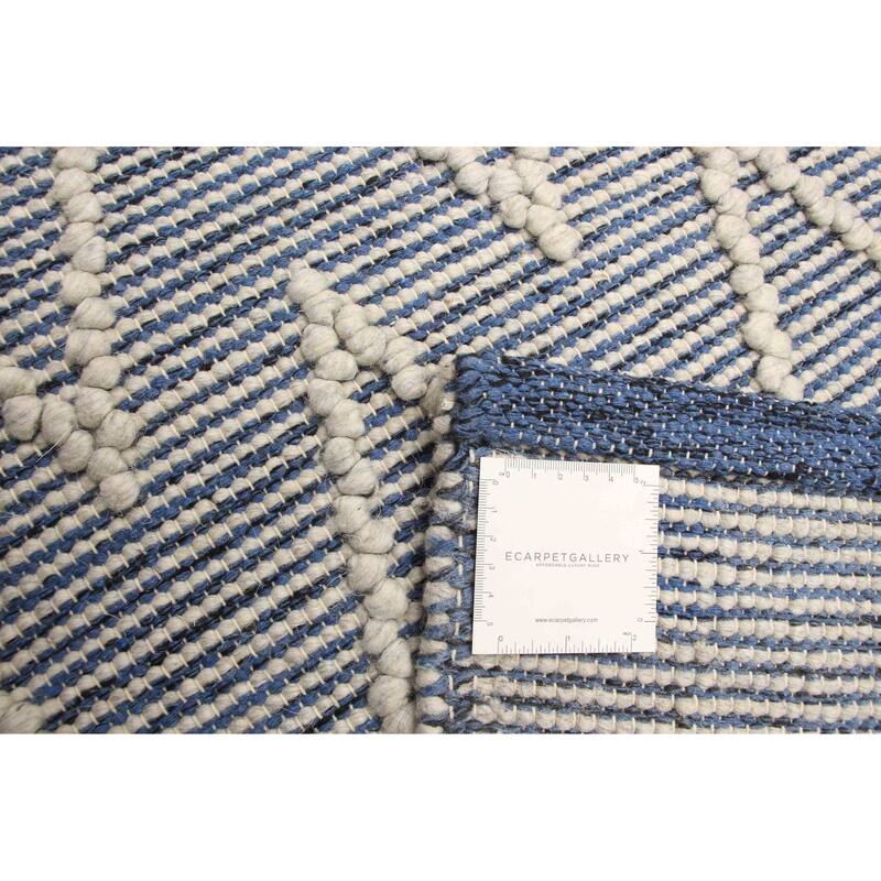 ECARPETGALLERY Braid weave Sienna Navy Wool Rug - 5'0 x 8'0