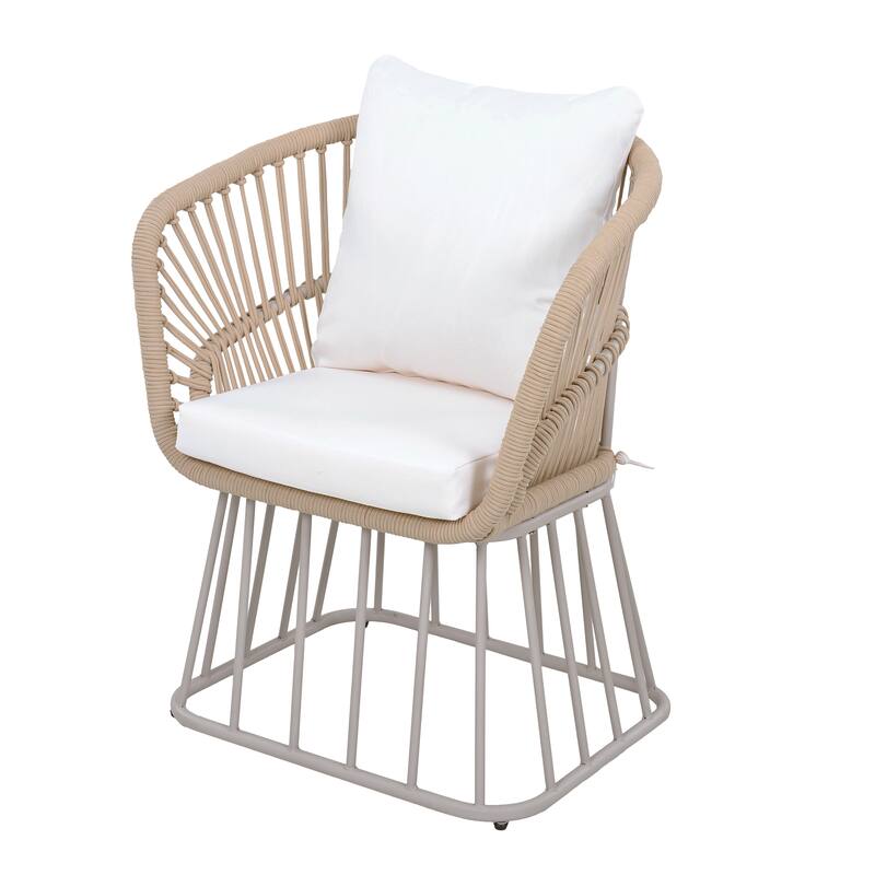 Christopher Knight Home - Outdoor Wicker Dining Chair with Steel Frame & Cushion (Set of 1/2/4/6)