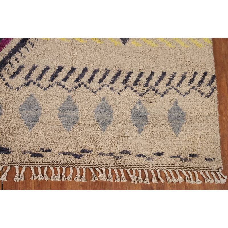 Tribal Moroccan Oriental Area Rug Handmade Wool Carpet - 9'0" x 12'4"