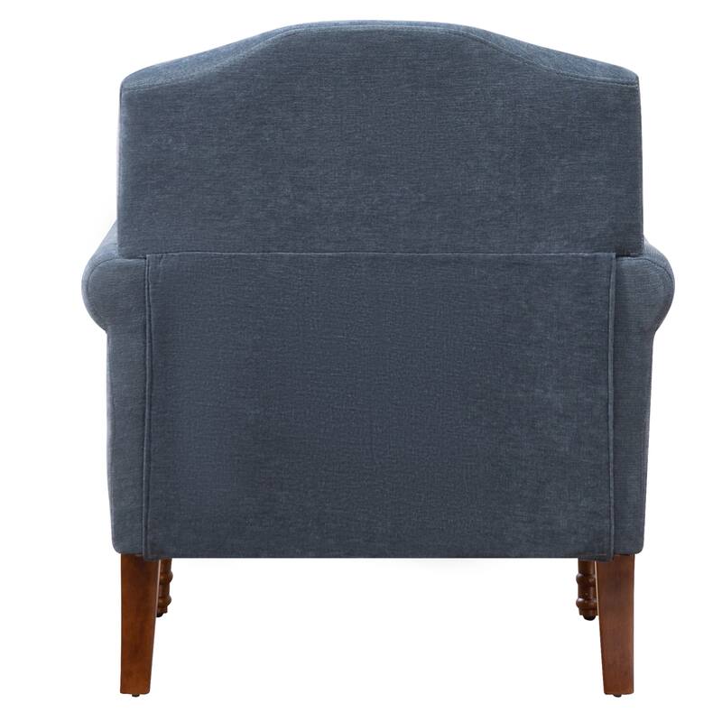 Upholstered Accent Chair with Nailhead Trim, Comfy Chenille Club Sofa Chair, Lounge Armchair with Springs Cushions & Wood Legs