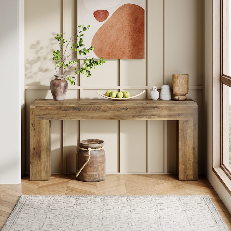 70.9-Inch Extra Long Console Table, Rustic Wooden Sofa Table