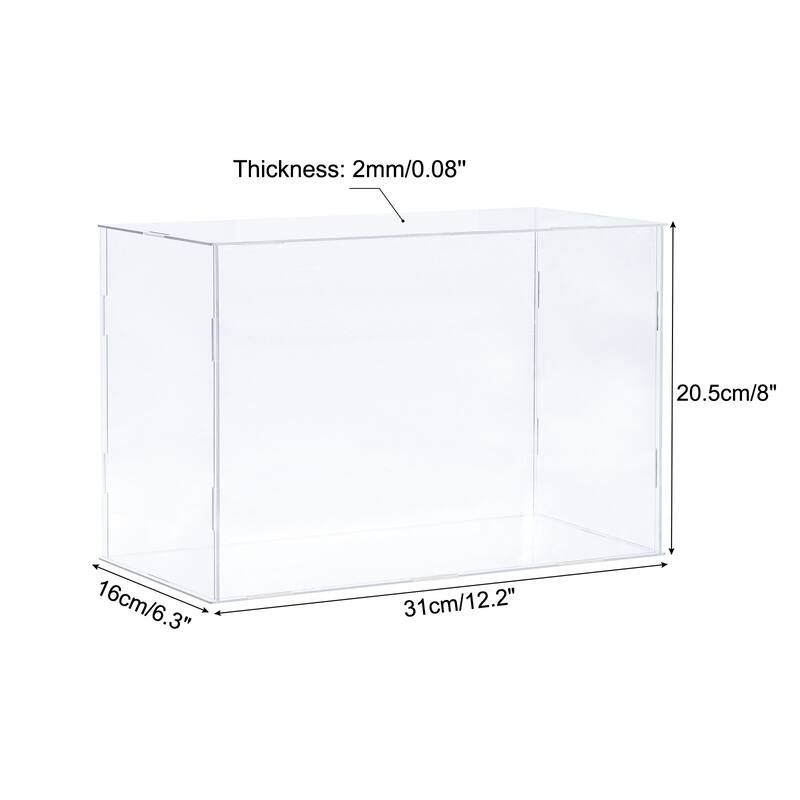 Acrylic Display Case Plastic Box Cube Storage Box Dustproof Showcase - 12.2x6.3x8 Inch