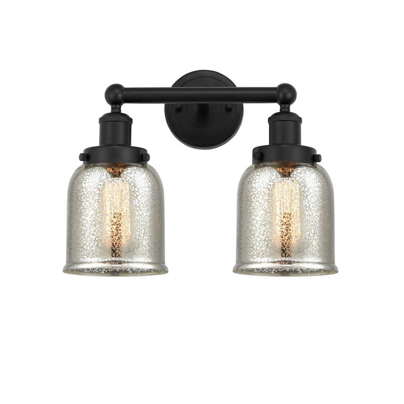 Innovations Lighting 616-2W-10-16 Bell Vanity Bell 2 Light 16" Wide - Matte Black / Mercury