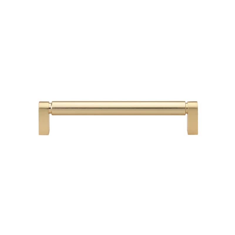 GlideRite 6-5/16 in. 160mm Center to Center Solid Smooth Cabinet Bar Pull - 4787-160 - Pack of 5 - Champagne Gold