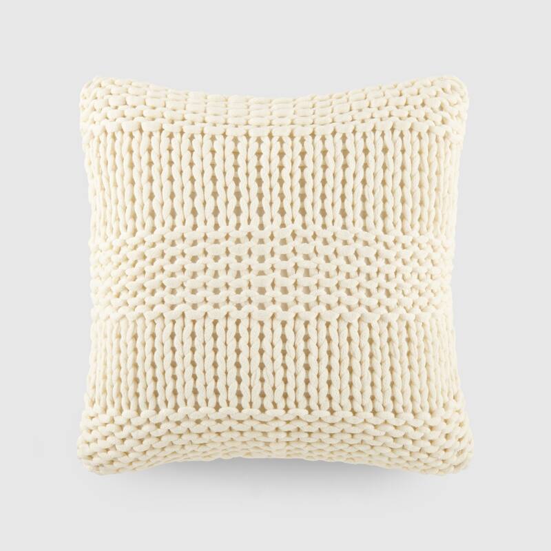 Cozy Chunky Knit Acrylic Decor Throw Pillow