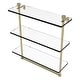 preview thumbnail 29 of 53, Allied Brass Foxtrot Collection 16 Inch Triple Tiered Glass Shelf with Integrated Towel Bar