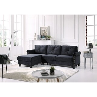 Riverside Velvet Sectional Sofa - Bed Bath & Beyond - 32013356