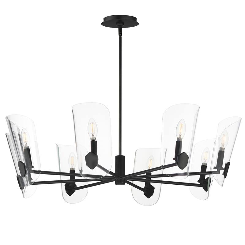 Maxim 32358CL Armory 8 Light 36" Wide Taper Candle Style Chandelier - Black
