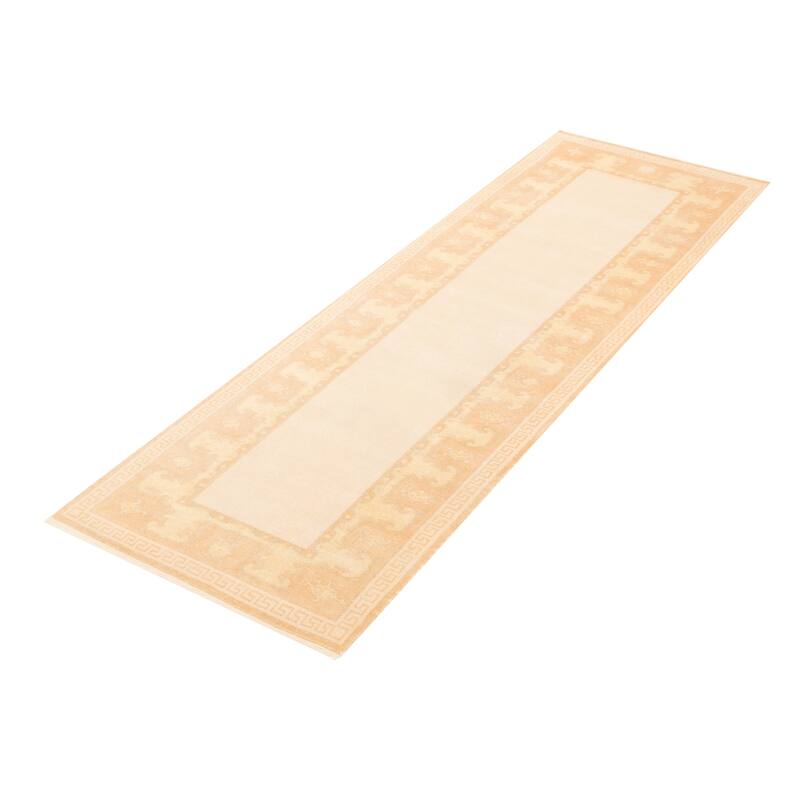 ECARPETGALLERY Hand-knotted Color Transition Beige Wool Rug - 2'9 x 8'10