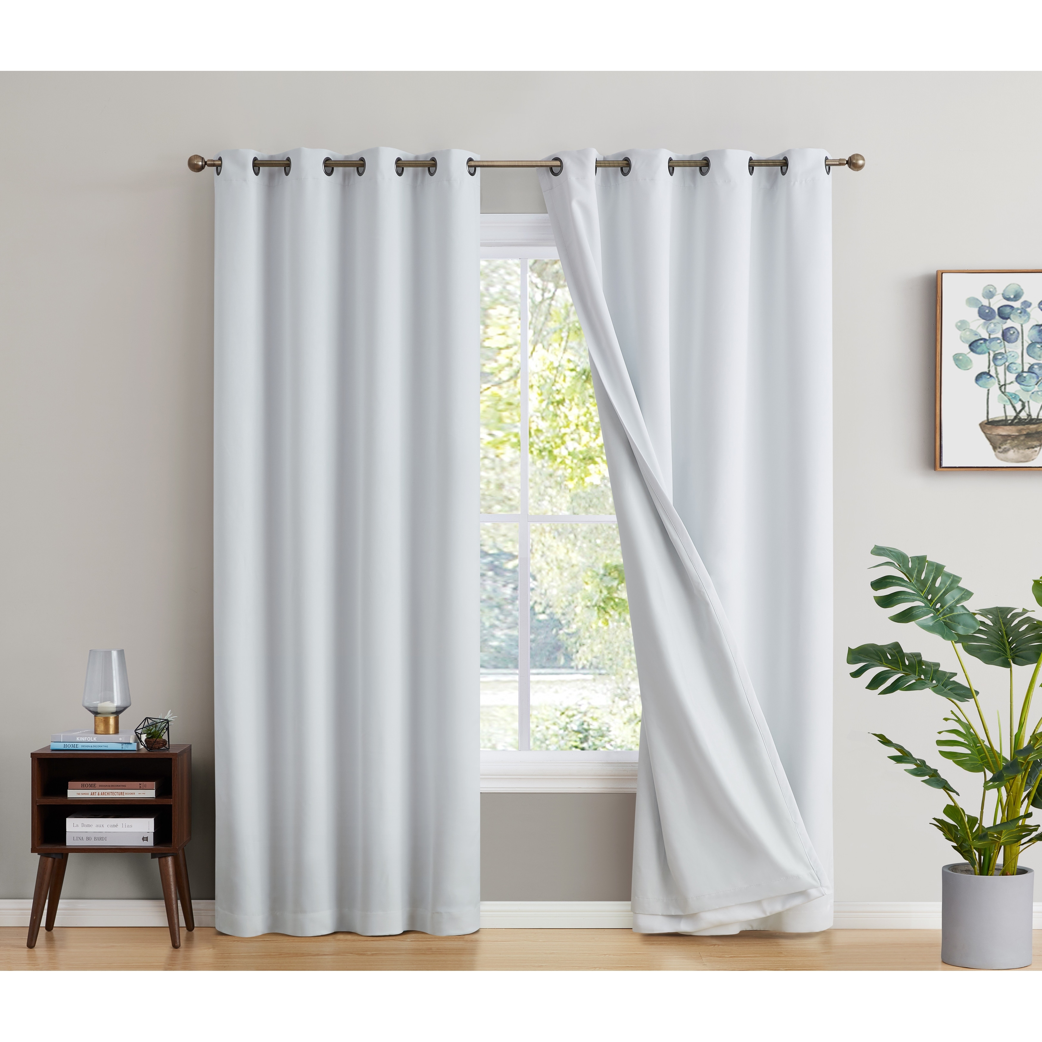 Home Boutique Grommet Sheer Panels With Insulated Blackout Lining