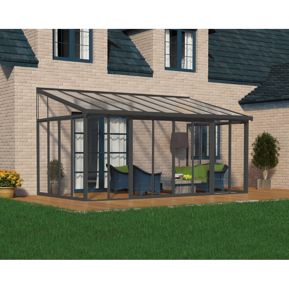 SanRemo 10 ft. Gray/Clear Sunroom, Patio Enclosure and Solarium