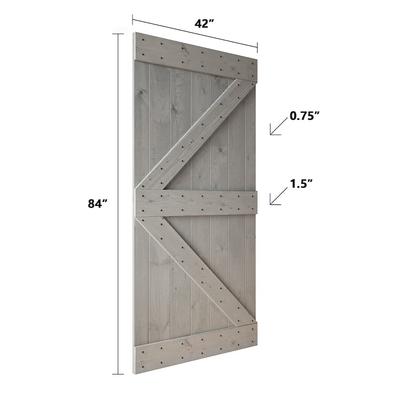 Coast Sequoia 48in/60in/72in/76in/84in x 84in K Series Pine Wood Double Sliding Barn Door With Hardware Kit