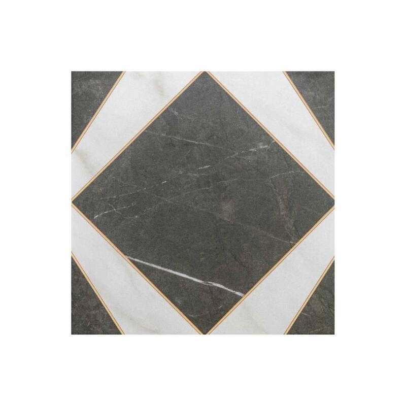 The Tile Life Orion 8x8 Matte Black Marble Look Porcelain Floor & Wall Tile