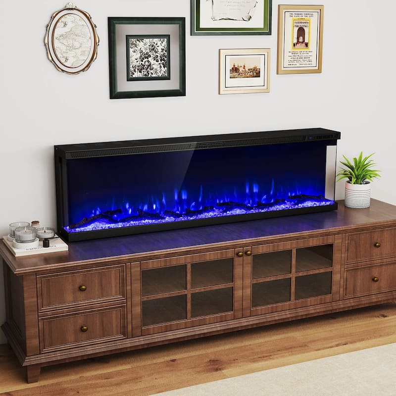 Costway 60" Wide 3-Sided Electric Fireplace Insert 750with 1200W - See Details