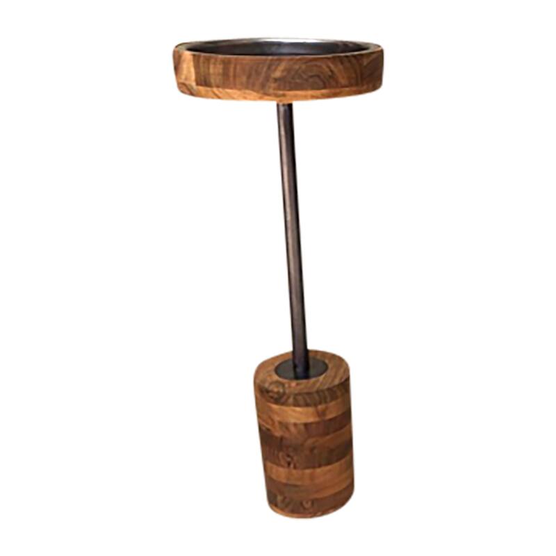 Sagebrook Home Wood and Metal Inmar Brown Table, Perfect for Living Room, Bedroom, Office - 15" x 15" x 23"