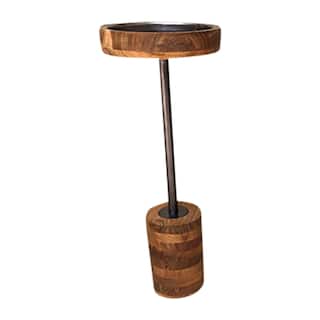 Sagebrook Home Wood and Metal Inmar Brown Table, Perfect for Living Room, Bedroom, Office