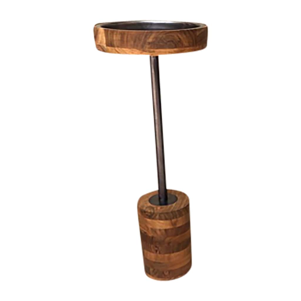 Sagebrook Home Wood and Metal Inmar Brown Table, Perfect for Living Room, Bedroom, Office